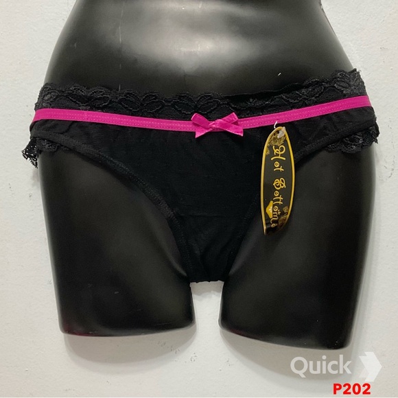 NWT 6 pc Polka Dots Mesh Lace Trim Panties - Picture 4 of 9